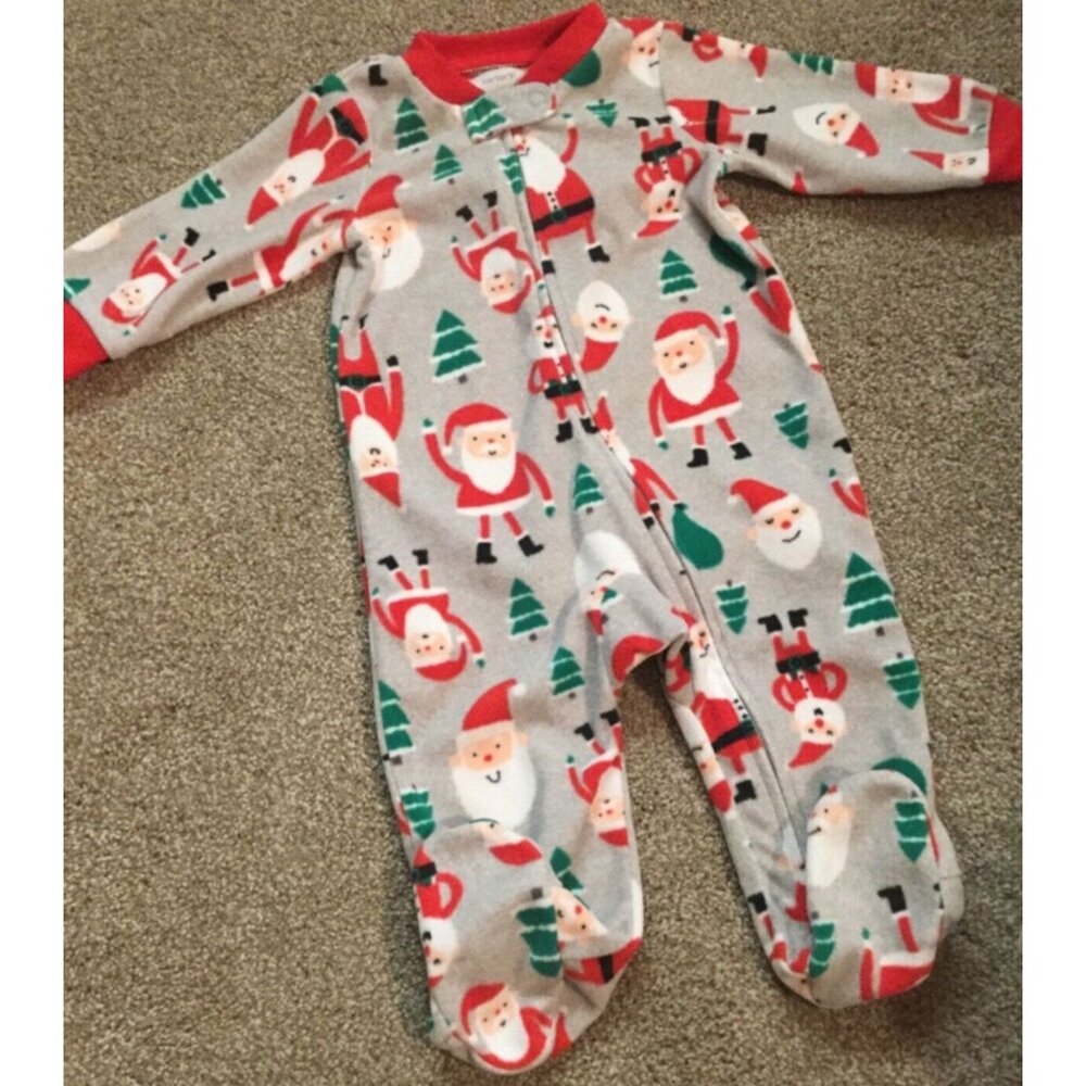 6M VGUC Carter's Christmas Santa Fleece Pajama